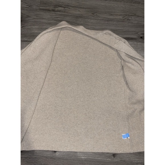 Talbots Wool Blend Beige Cardigan Knit Sweater Size Medium Open Front Pockets - Picture 6 of 8